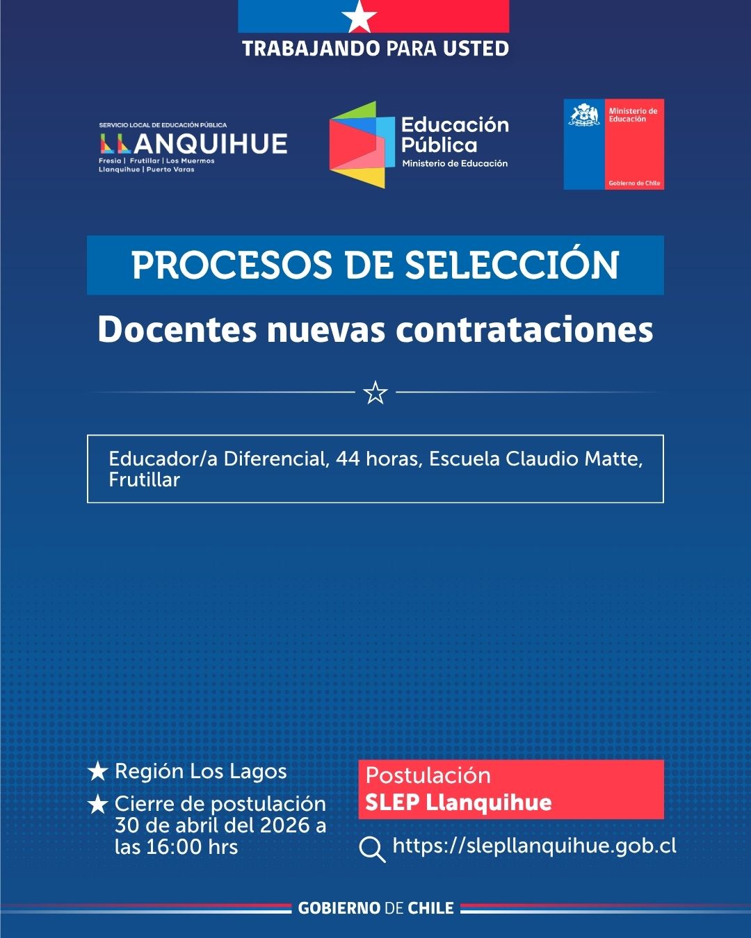 ¡Postula para cubrir vacantes docentes!
