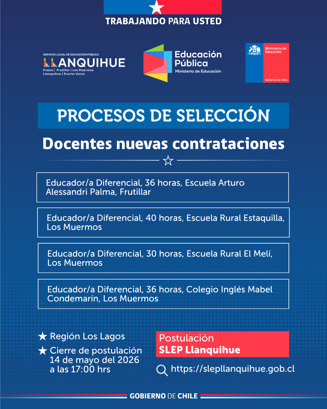 ¡Postula para cubrir vacantes docentes!