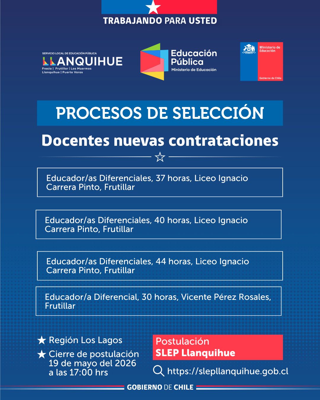 ¡Postula para cubrir vacantes docentes!