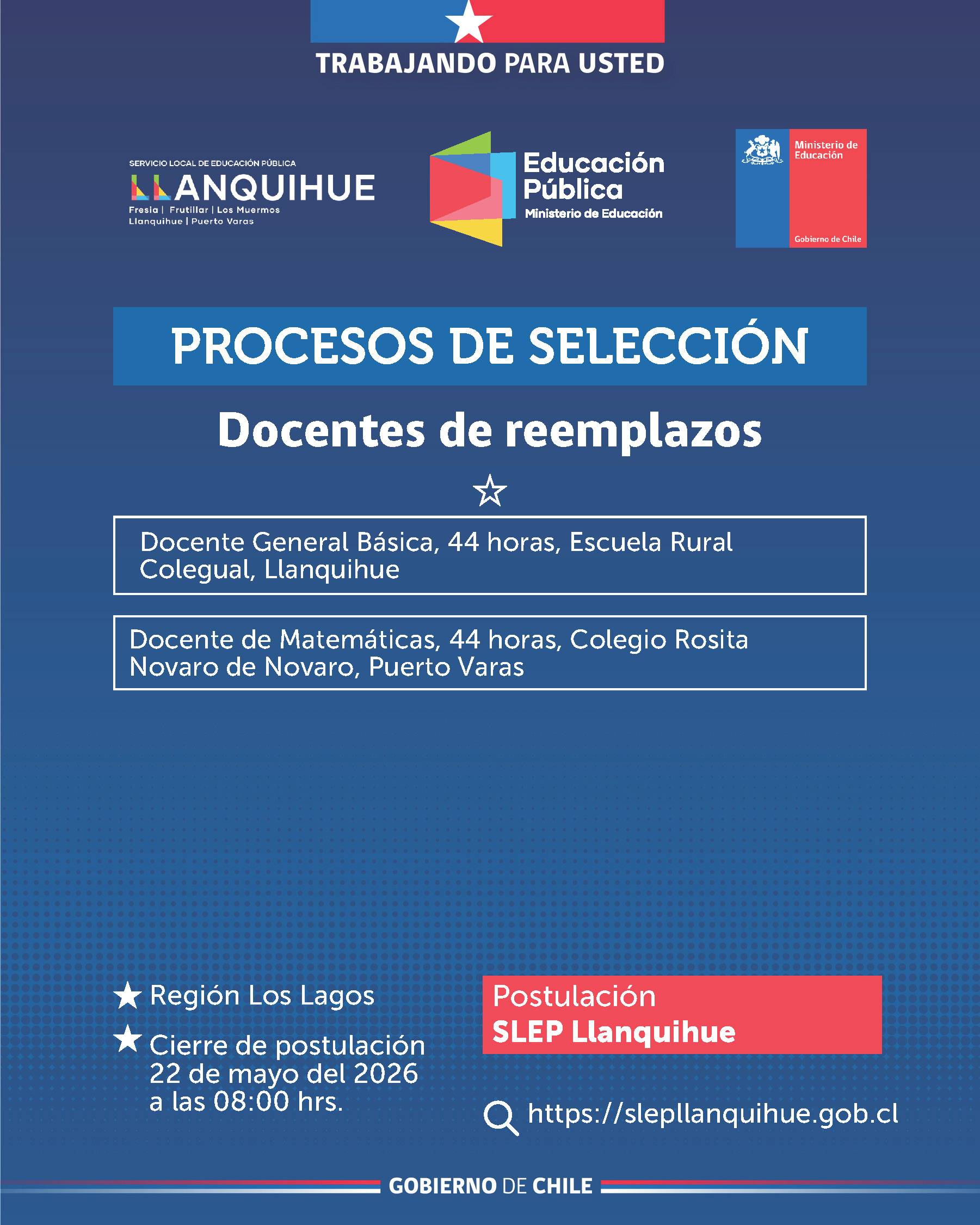 ¡Postula para cubrir reemplazos docentes!