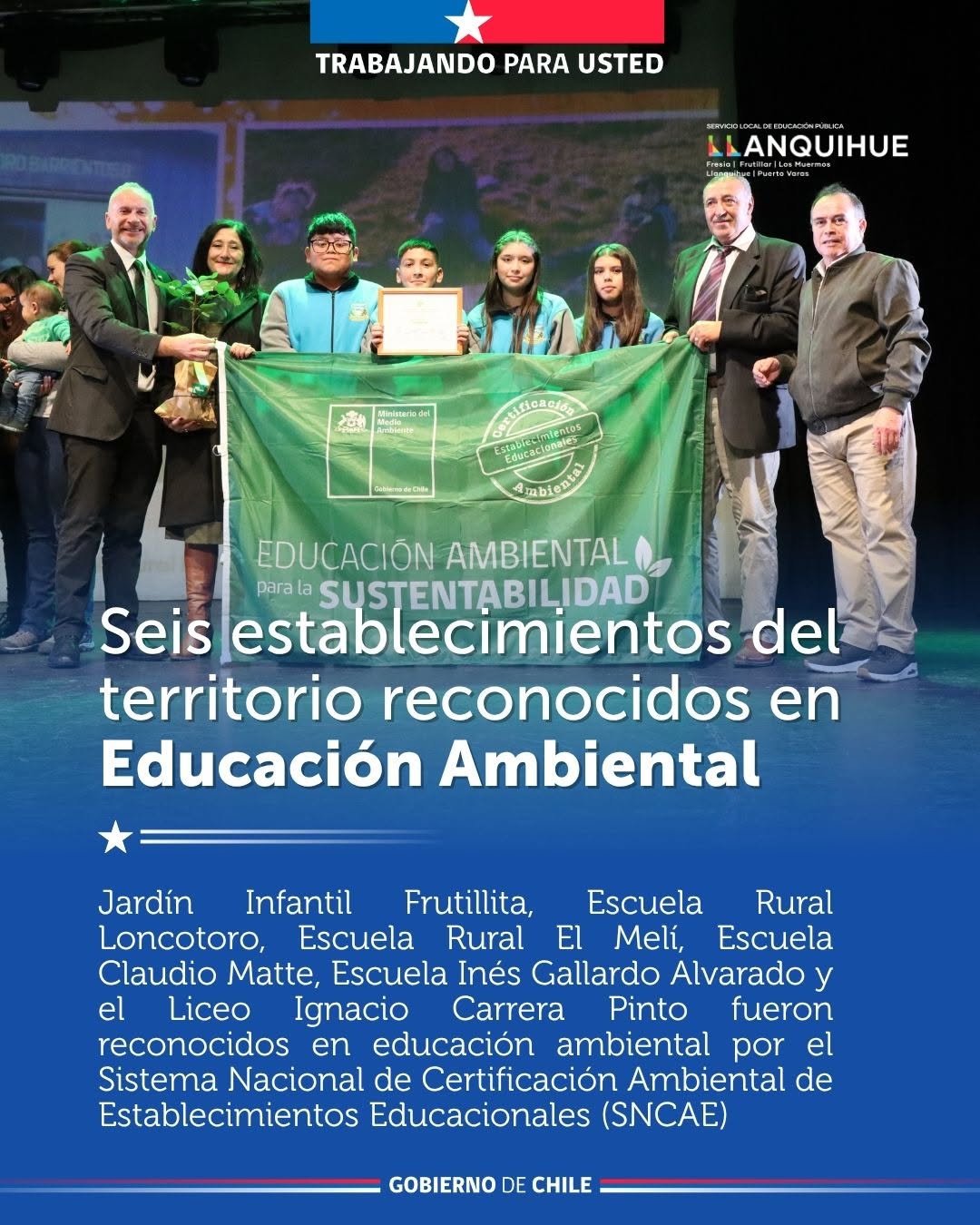 Seis establecimientos del territorio de SLEP Llanquihue fueron reconocidos por su compromiso con la educación ambiental