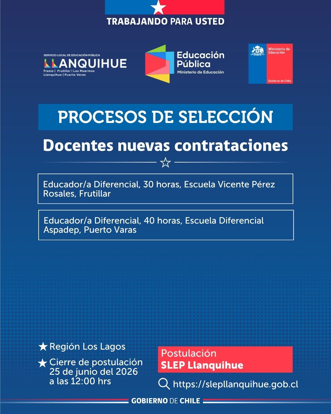 ¡Postula para cubrir vacantes docentes!