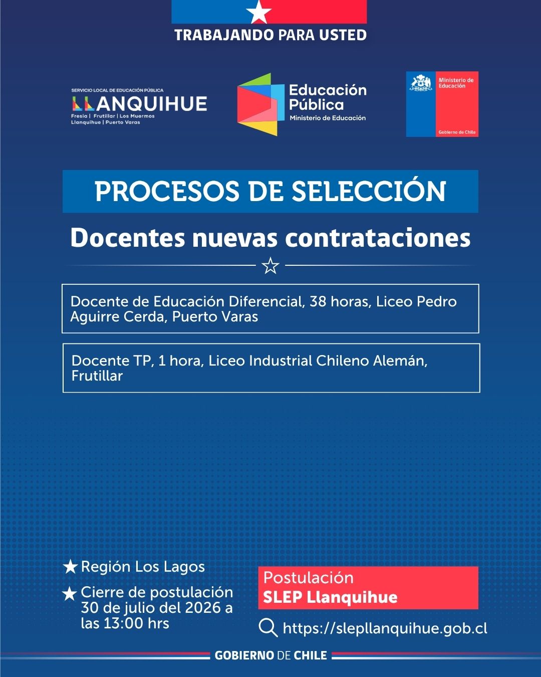 ¡Postula para cubrir vacantes docentes!
