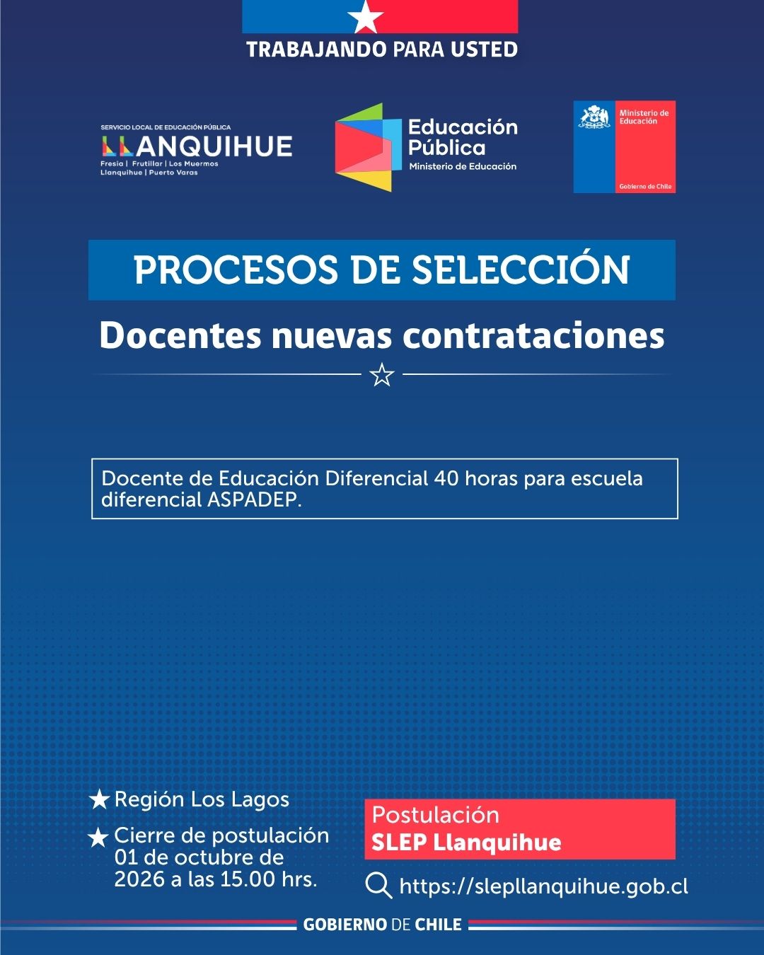¡Postula para cubrir vacantes docentes!
